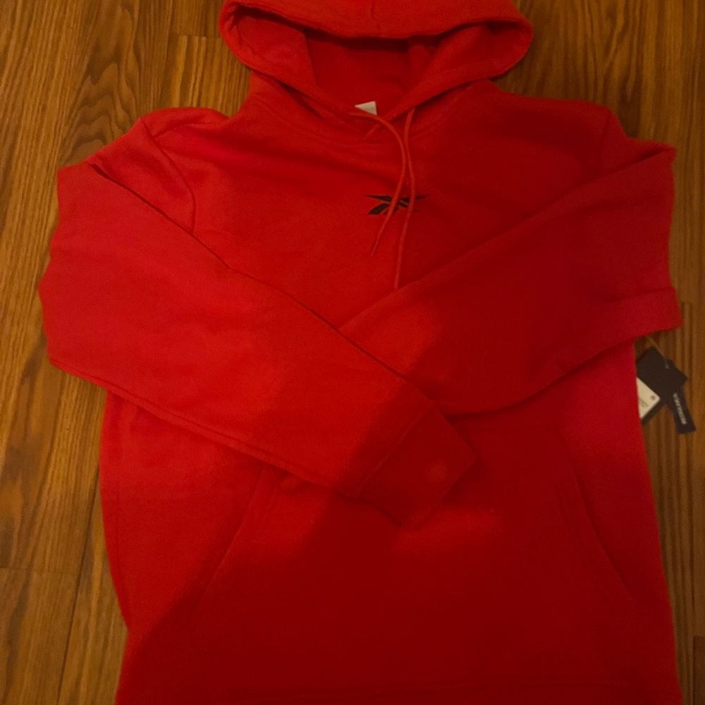 Reebok Red Pullover Hoodie with Subtle Logo